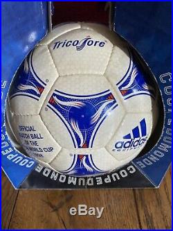 ADIDAS VINTAGE MATCH BALL OFFICIAL 1998 Tricolore New In Box FOOTBALL