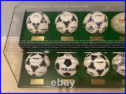 ADIDAS WORLD CUP Historical Match Ball 1970-2002 Set WithCase 34×78×32cm RARE USED