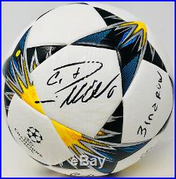 CRISTIANO RONALDO SIGNED ADIDAS CHAMPIONS LEAGUE BALL with 3 IN A ROW BECKETT