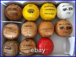 Historical mini ball set 11 pcs FIFA world cup 1930 to 1966 in leather size 1